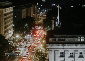 Cars on a road in DC