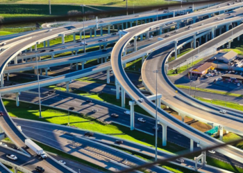 Cars driving on a Dallas highway
