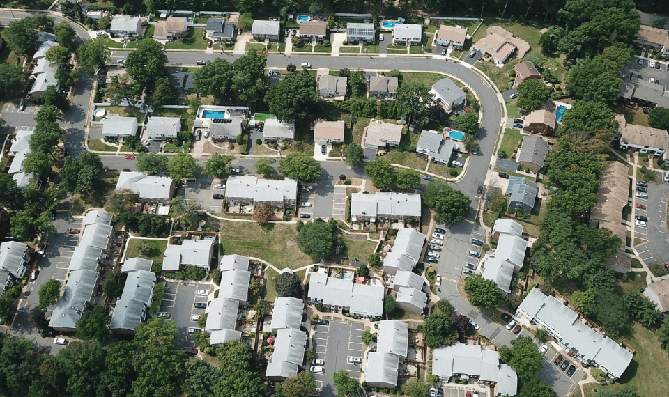 Aerial view of a New Jersey town