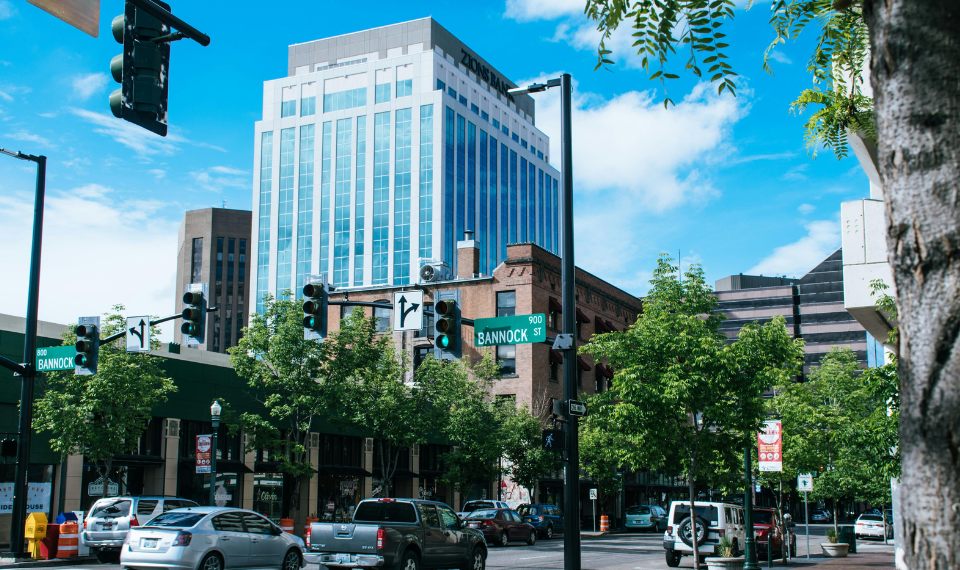 Cars driving in Boise, ID