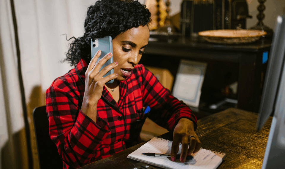 woman talking on the phone