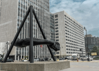 Statue of Human Arm in Detroit, MI