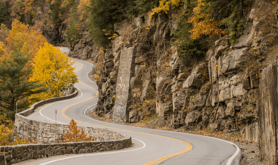 Asphalt road in Sparrow Bush, NY