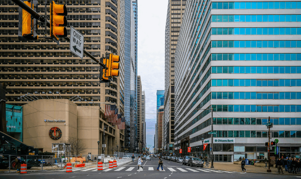 Street view in Philadelphia, PA