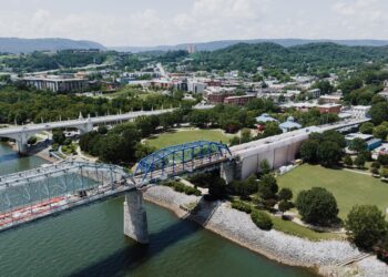 Aerial view of Chattanooga, TN