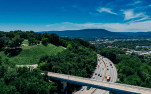Cars driving on a highway in Chattanooga, TN